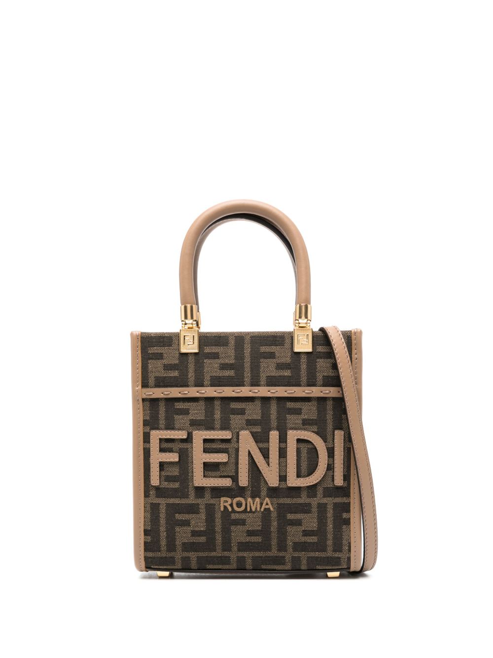 FENDI Sunshine 迷你手提包 - 褐色
