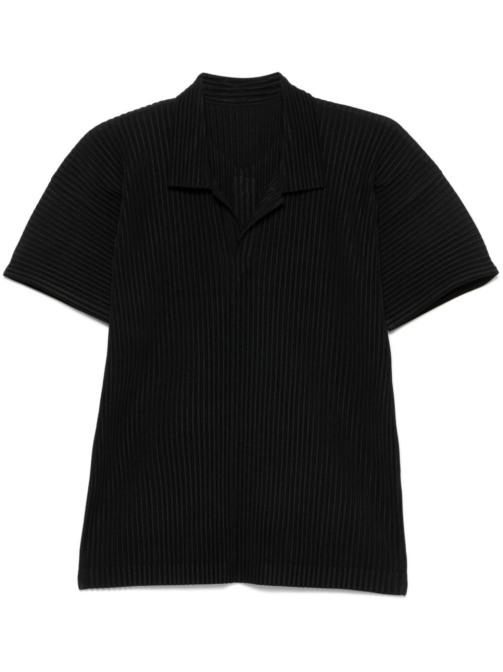 Homme Plissé Issey Miyake 细褶polo衫 - 黑色