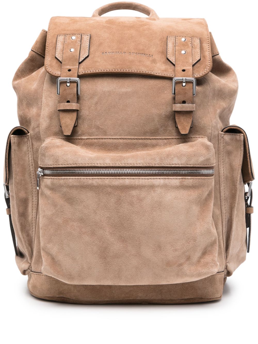 Brunello Cucinelli 绒面皮双肩包 - 褐色