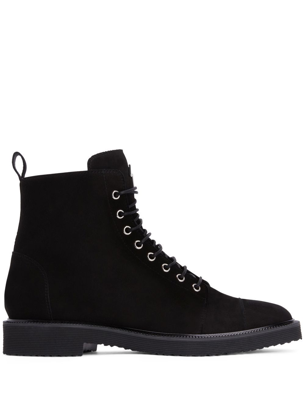 Giuseppe Zanotti 系带绒面皮及踝靴 - 黑色