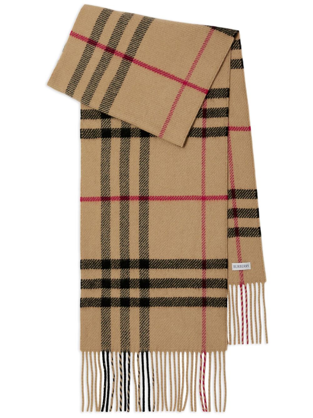 Burberry 格纹流苏边围巾 - 中性色