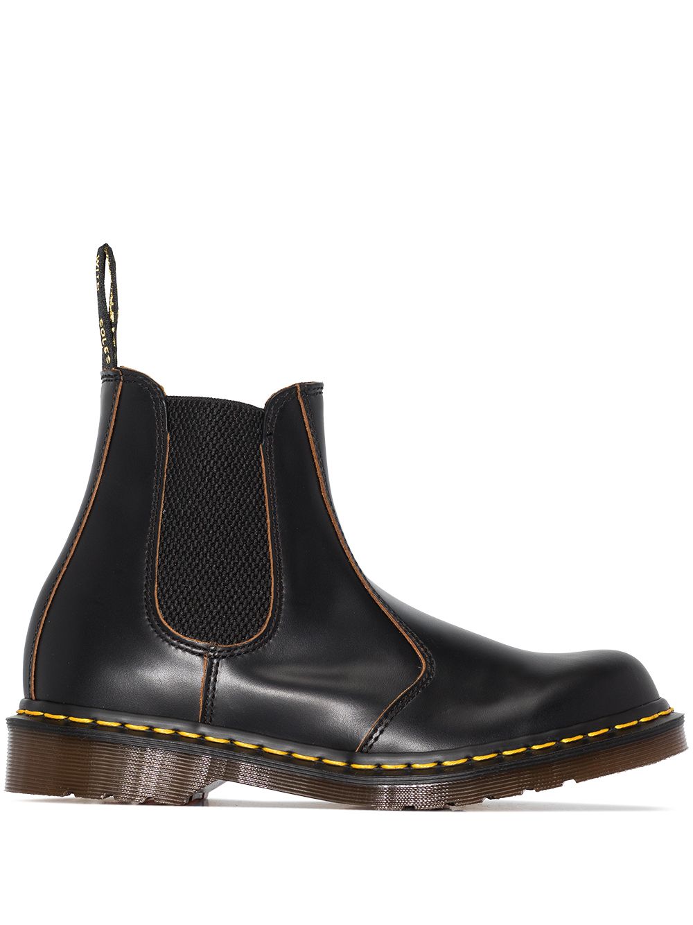 Dr. Martens Vintage 圆头皮质及踝靴 - 黑色