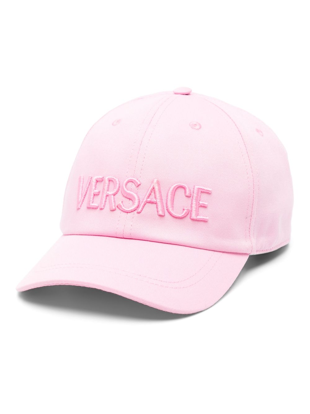 Versace logo刺绣棉棒球帽 - 粉色
