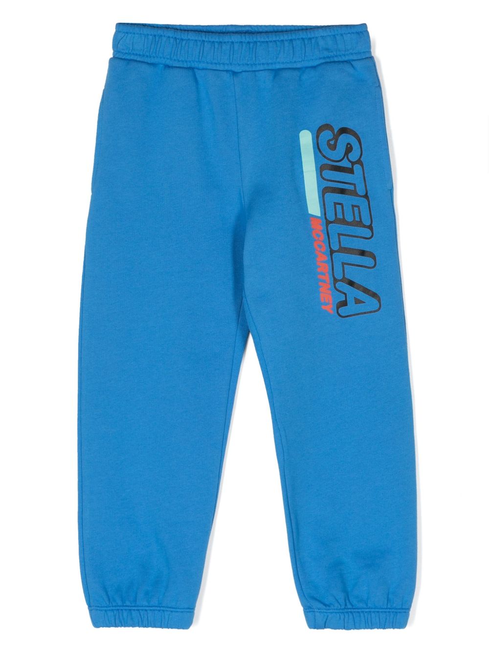 Stella McCartney Kids logo印花棉运动裤 - 蓝色