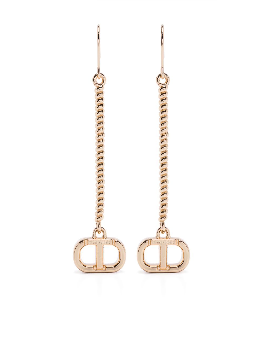 TWINSET Oval T 耳环 - 金色