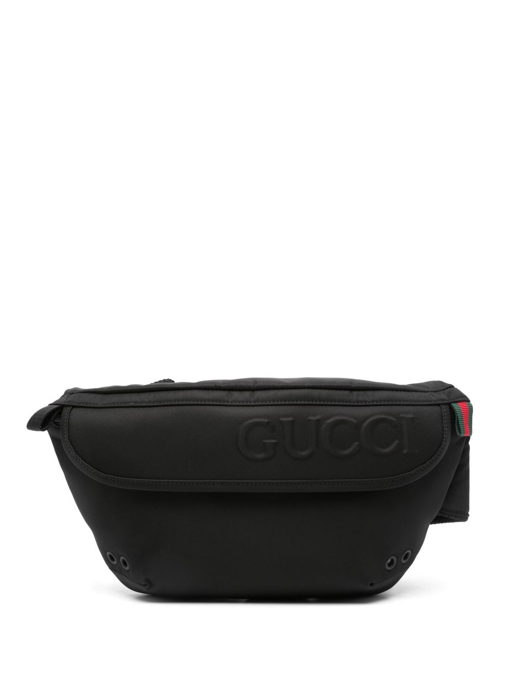 Gucci logo压纹腰包 - 黑色