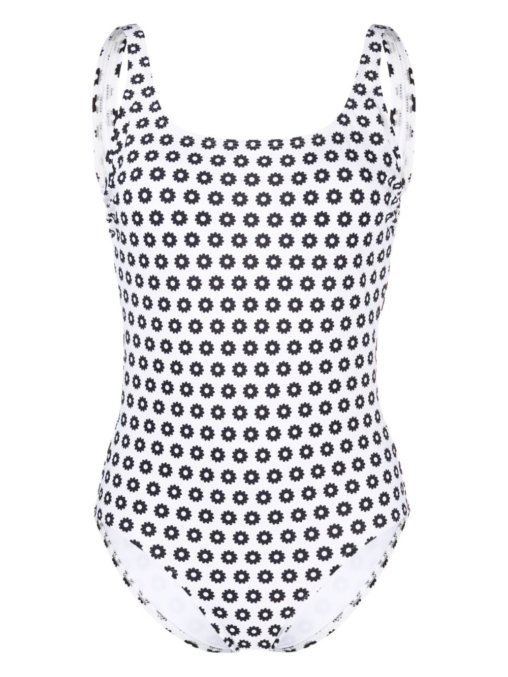 Tory Burch 花卉印花连体泳衣 - 白色