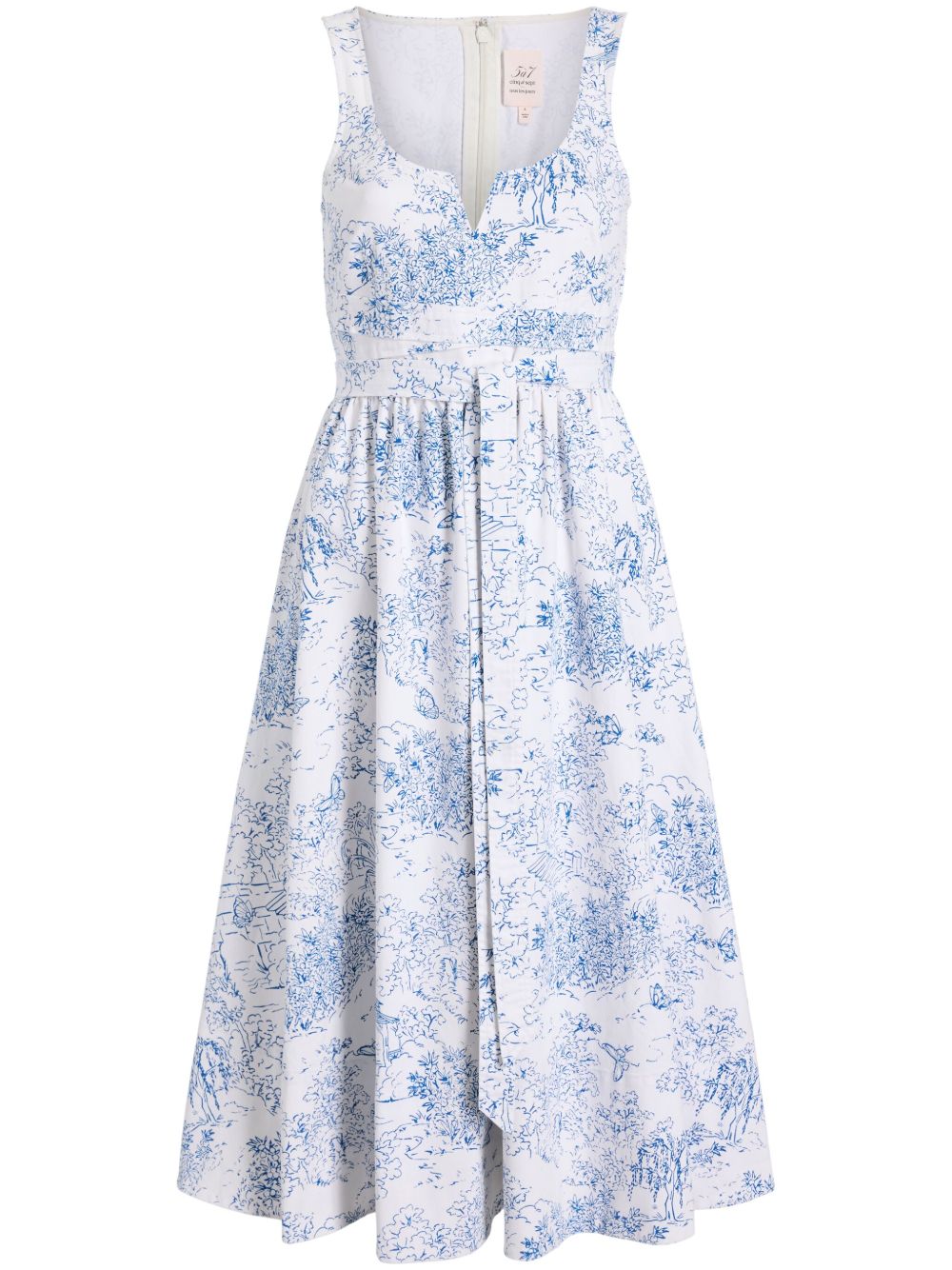 Cinq A Sept Garden Toile Ebba 连衣裙 - 蓝色