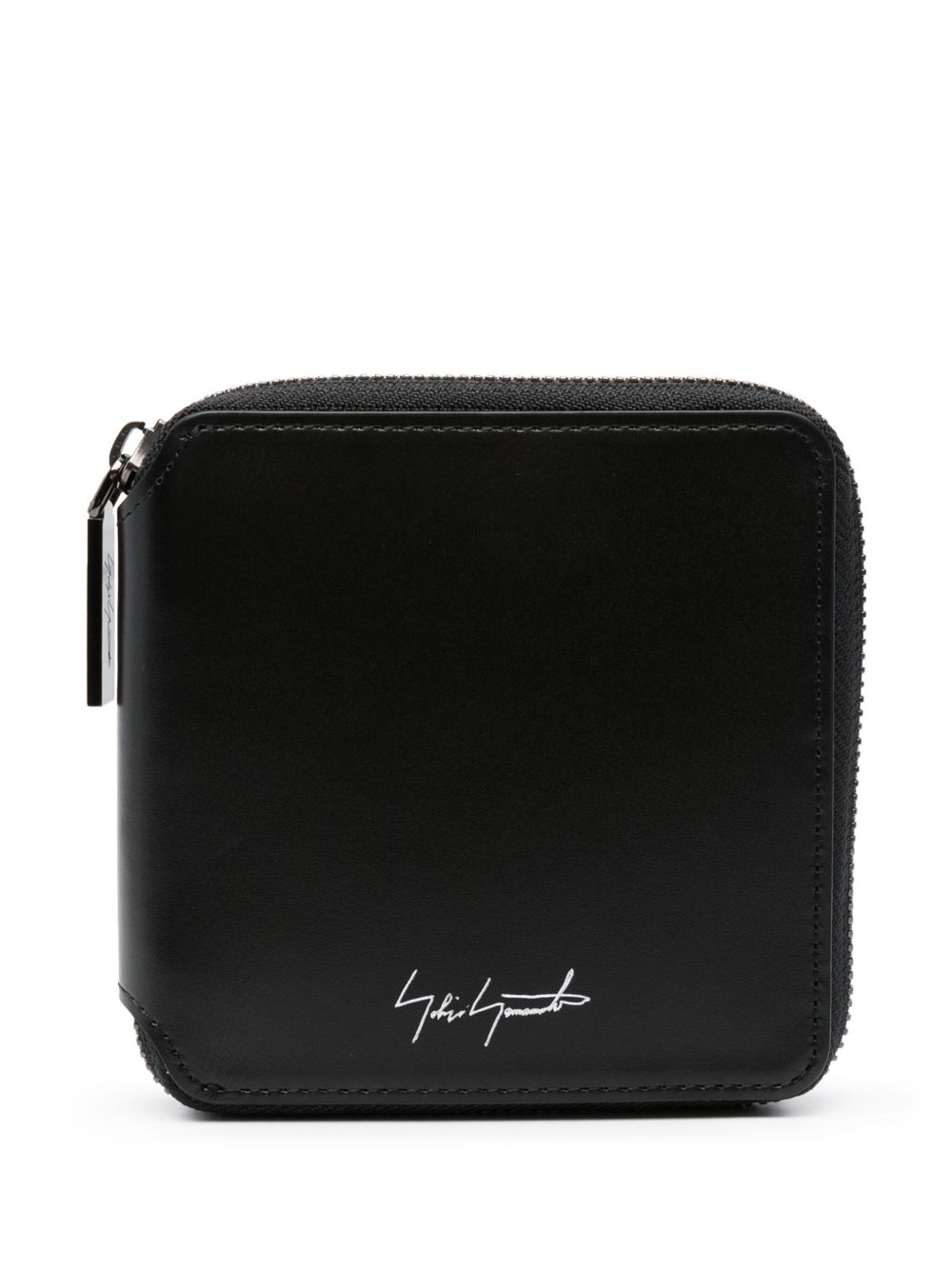 Discord Yohji Yamamoto logo印花皮质钱包 - 黑色
