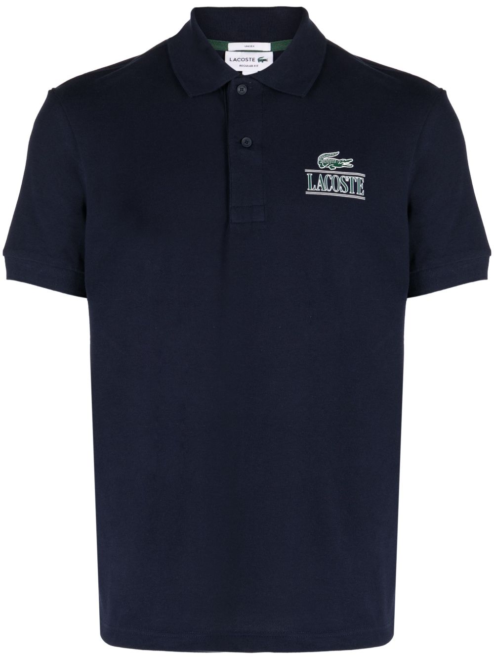 Lacoste logo印花棉polo衫 - 蓝色