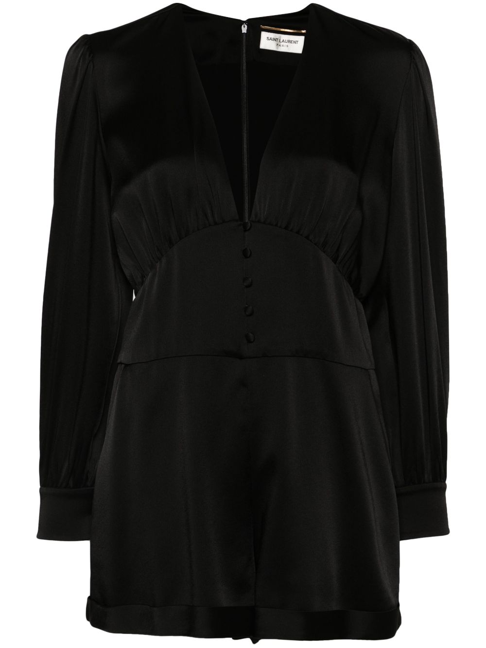 Saint Laurent 真丝连体短裤 - 黑色