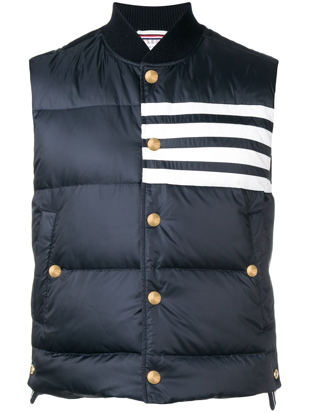 Thom Browne 4 条纹哑光羽绒背心 - 蓝色