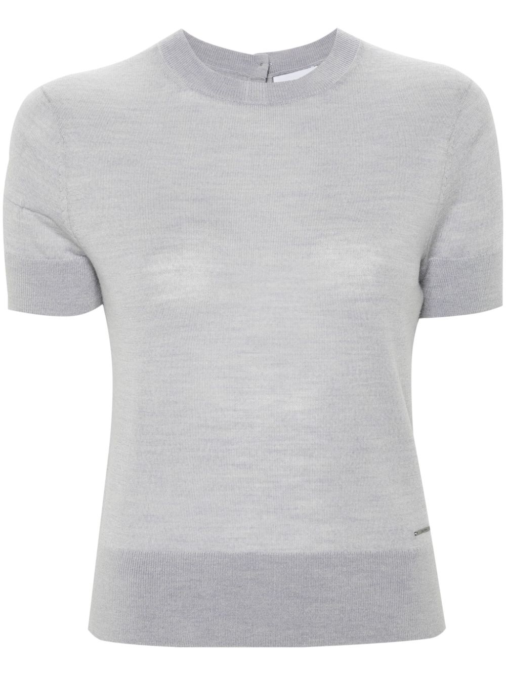 Calvin Klein logo标牌羊毛毛衣 - 灰色