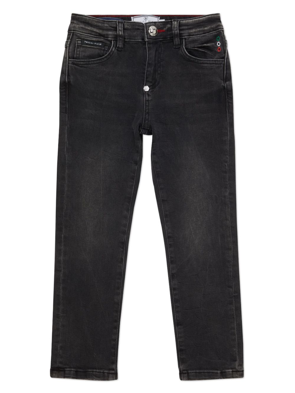 Philipp Plein Junior Skull & Bones 牛仔裤 - 灰色
