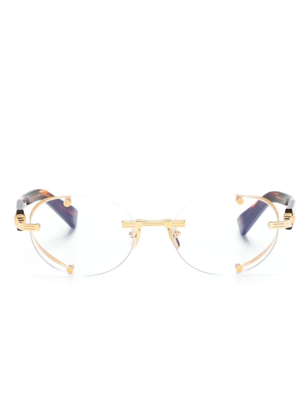 Balmain Eyewear 椭圆形框眼镜 - 金色