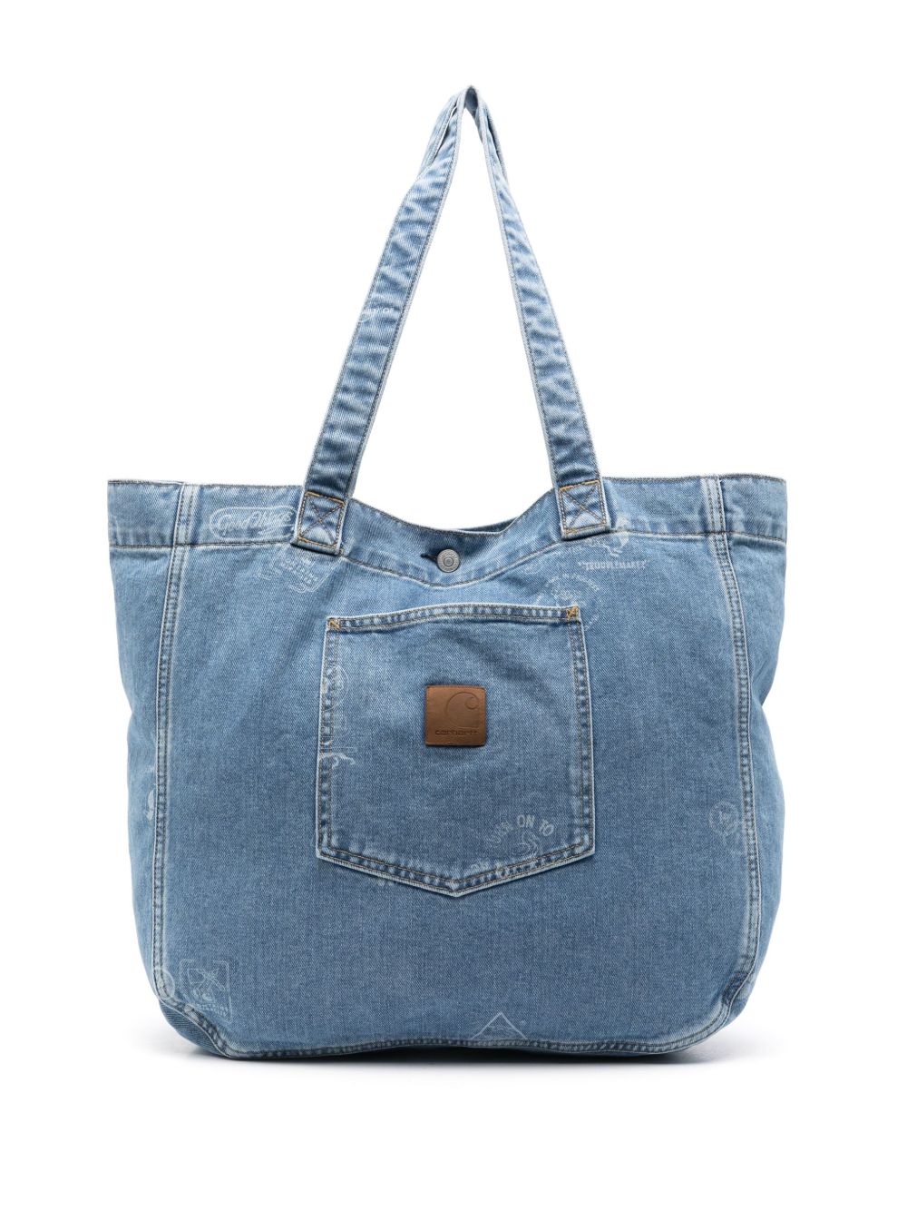 Carhartt WIP 标贴牛仔手提包 - 蓝色