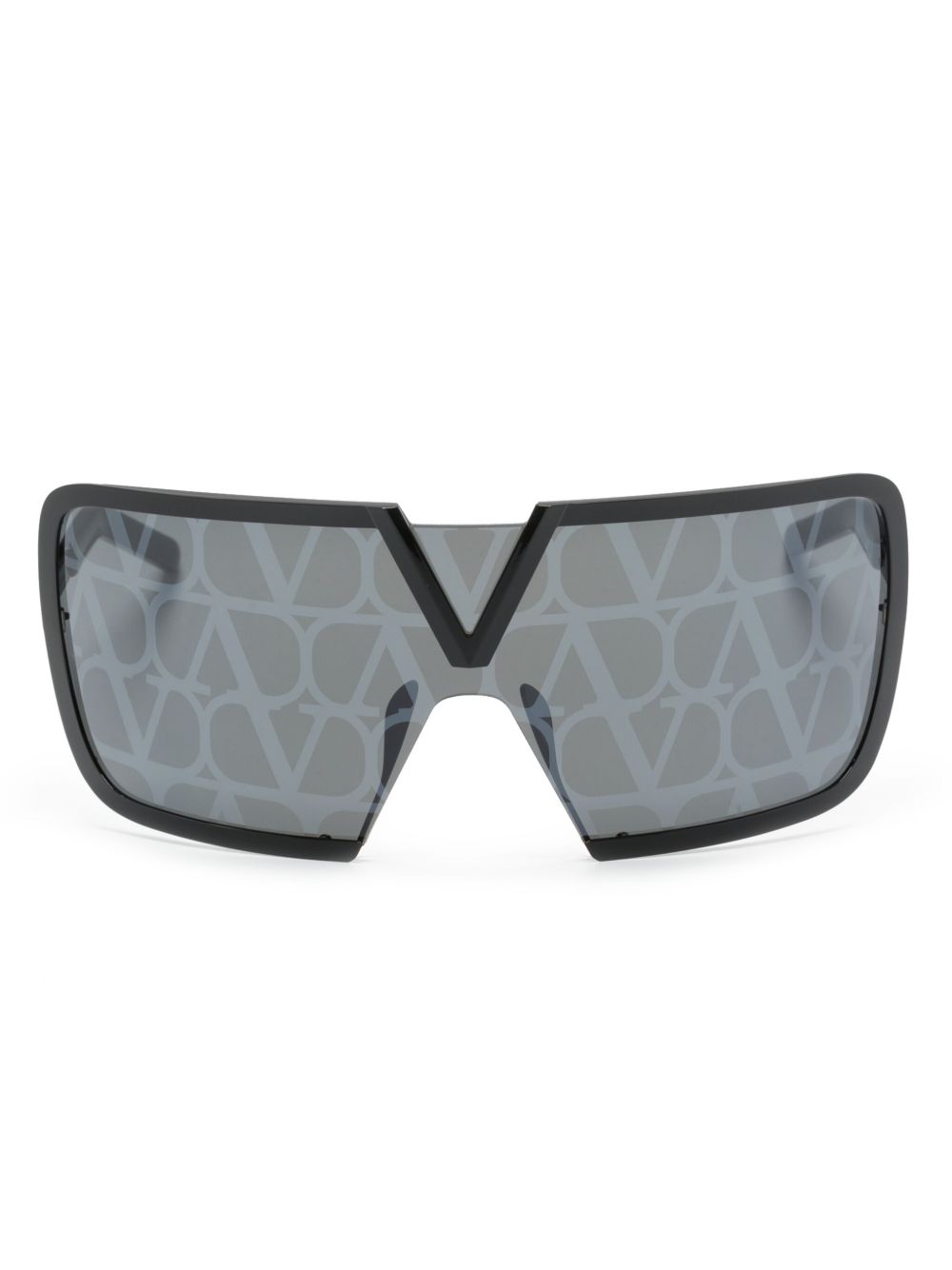 VALENTINO GARAVANI EYEWEAR Romask 经典logo印花太阳眼镜 - 黑色