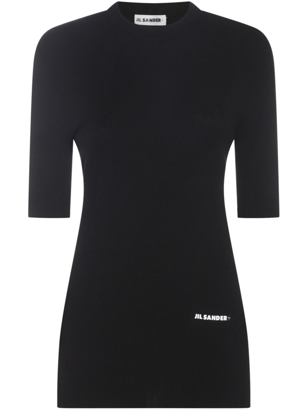 Jil Sander + logo-print mini dress - 黑色