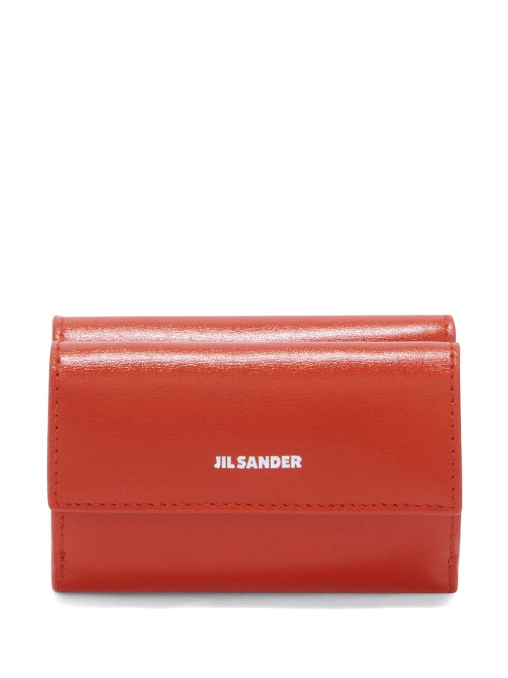 Jil Sander 对折迷你皮质钱包 - 红色