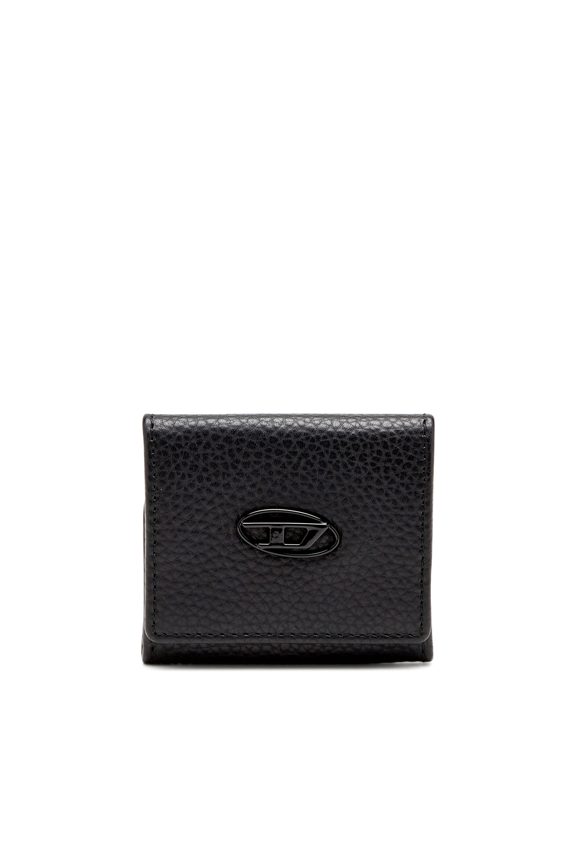 Diesel - Coin purse in grainy leather - Small Wallets - Man - Black