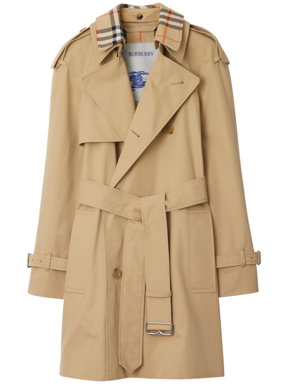 Burberry 经典格纹棉风衣 - 中性色