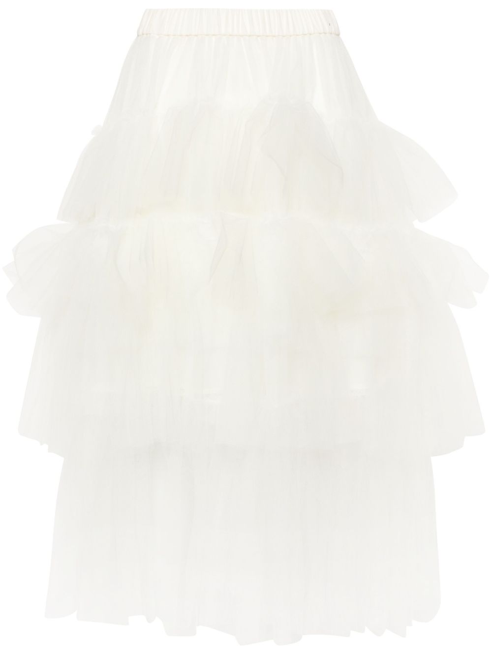 Simone Rocha 薄纱中长半身裙 - 白色