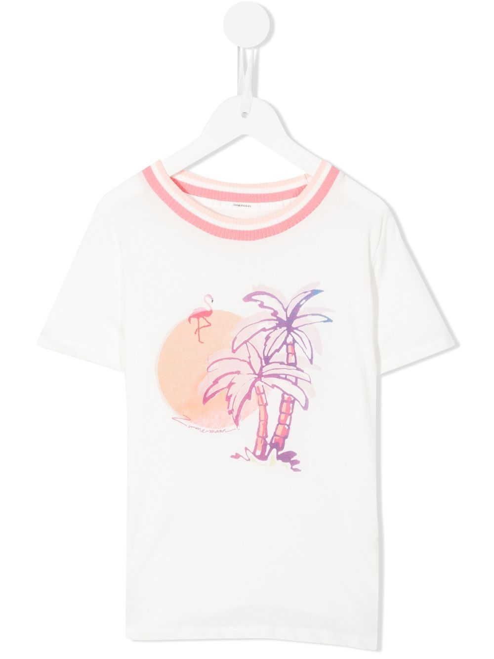 ZIMMERMANN Kids 图案印花棉T恤 - 白色