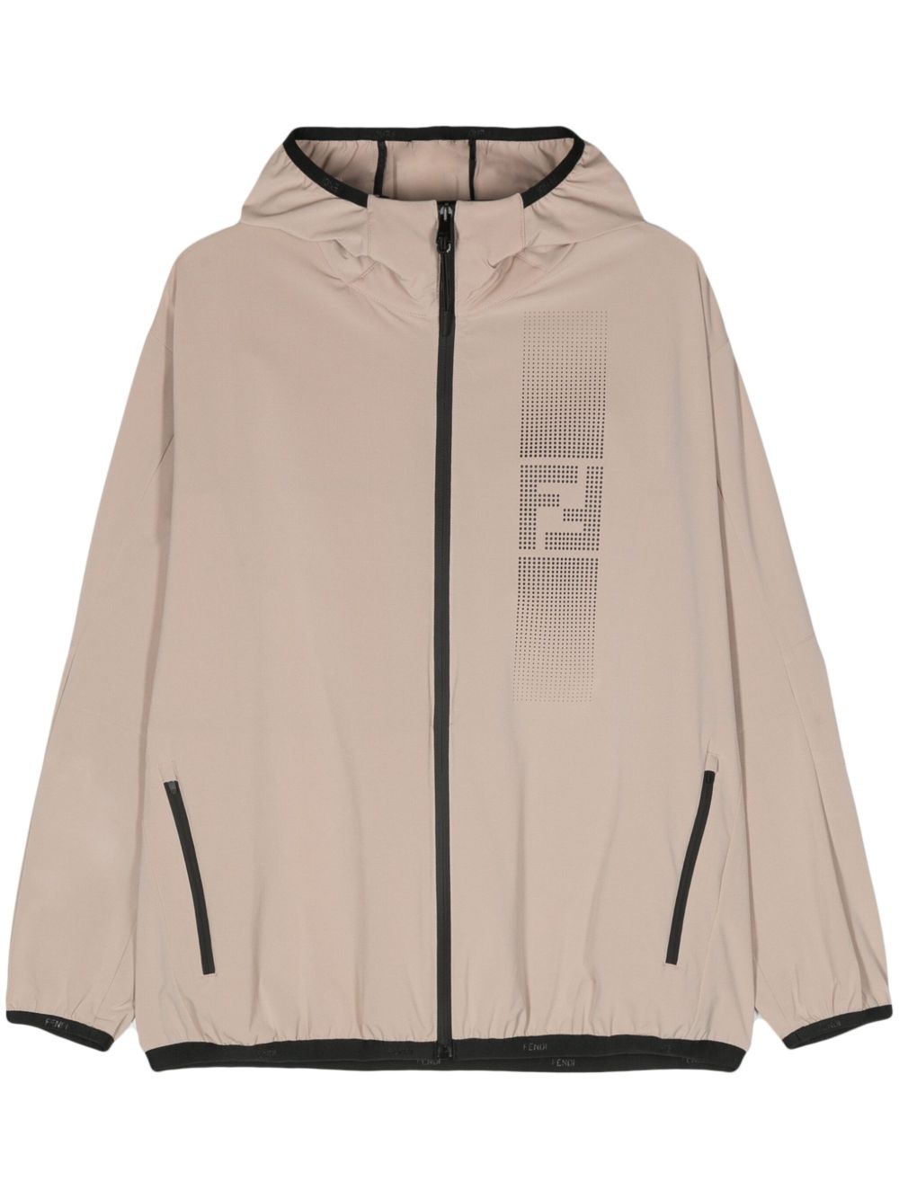 FENDI FF 图案连帽夹克 - 中性色
