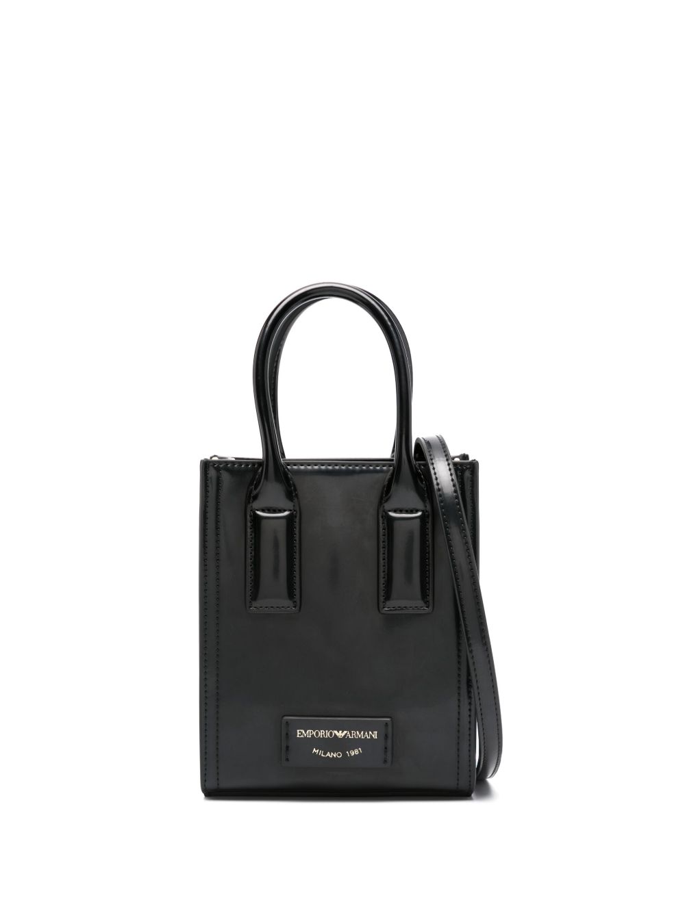 Emporio Armani 拉绒效果迷你包 - 黑色