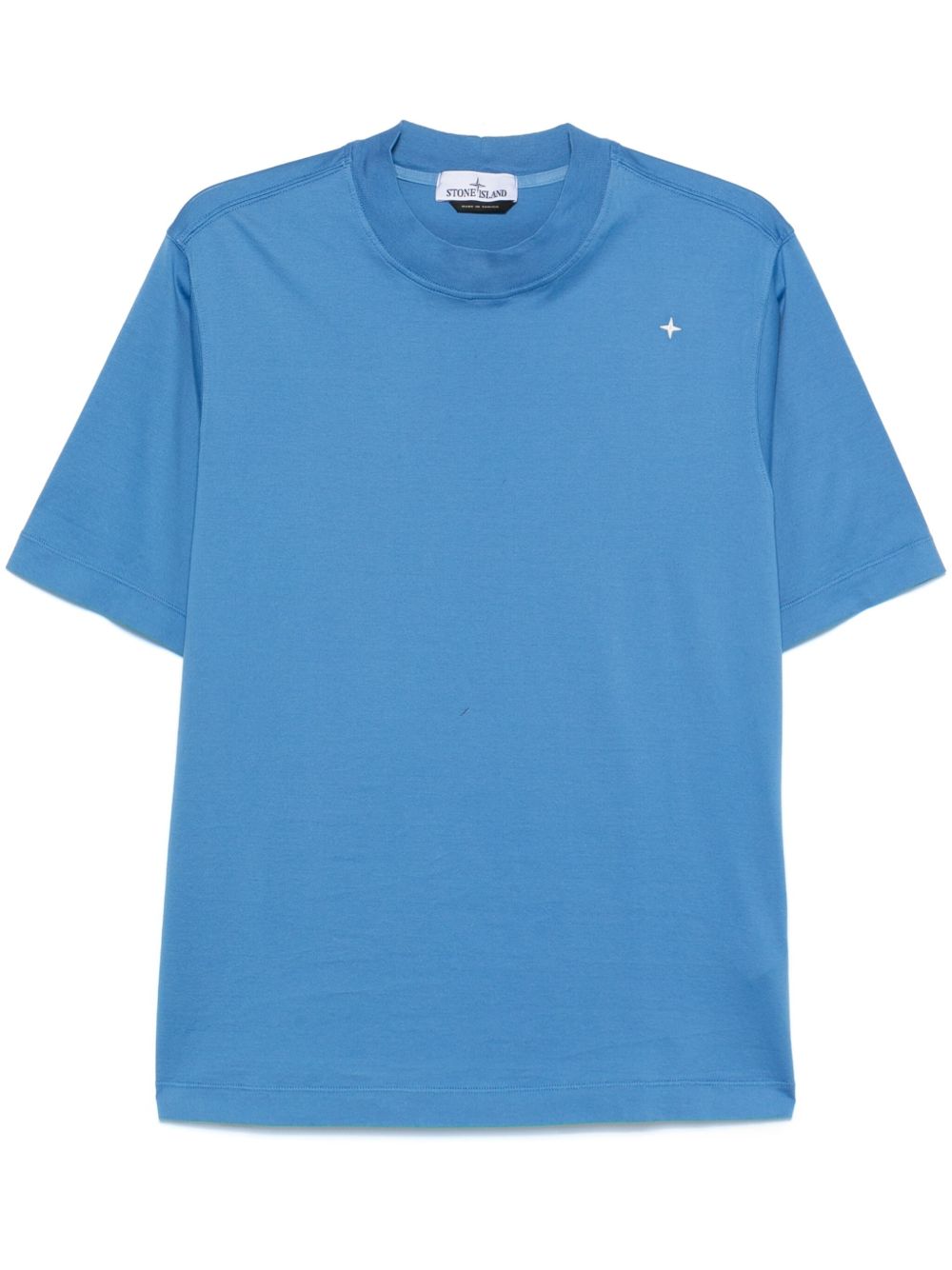 Stone Island logo刺绣T恤 - 蓝色