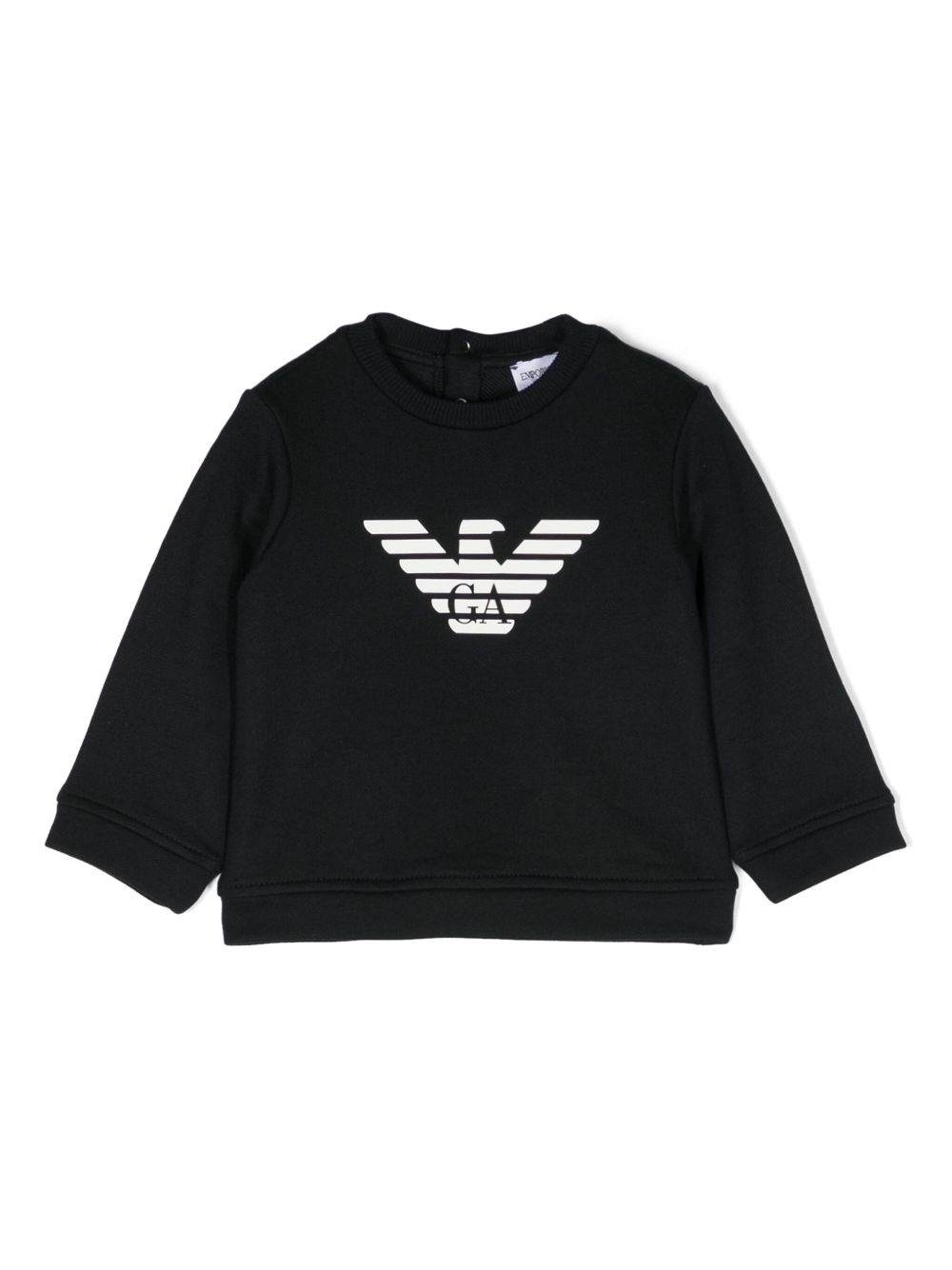 Emporio Armani Kids logo印花圆领卫衣 - 蓝色