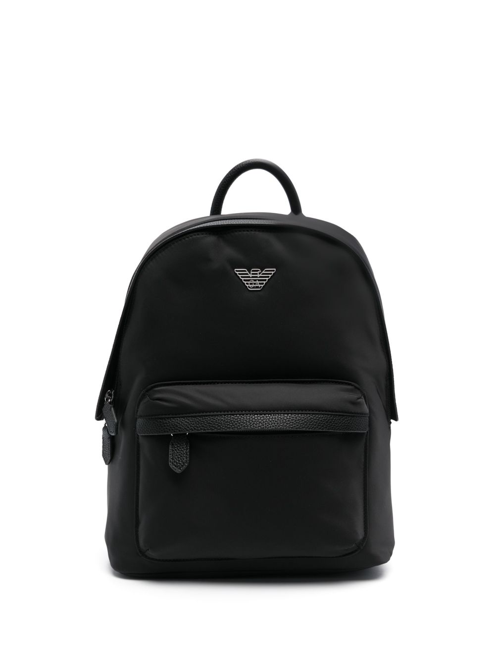 Emporio Armani logo标牌双肩包 - 黑色