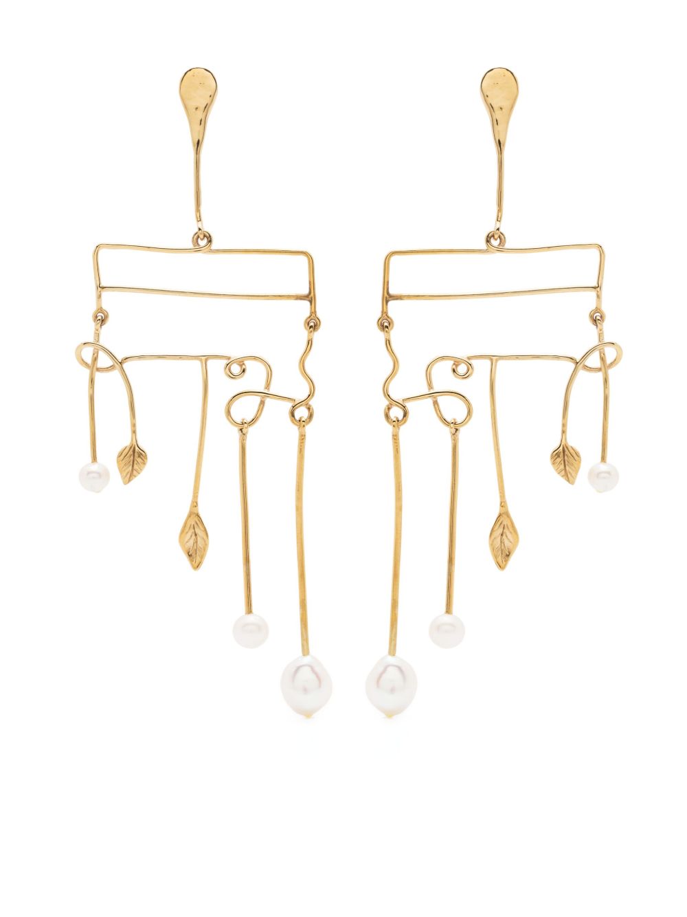 Aurelie Bidermann Sirocco 淡水珍珠缀饰耳环 - 金色