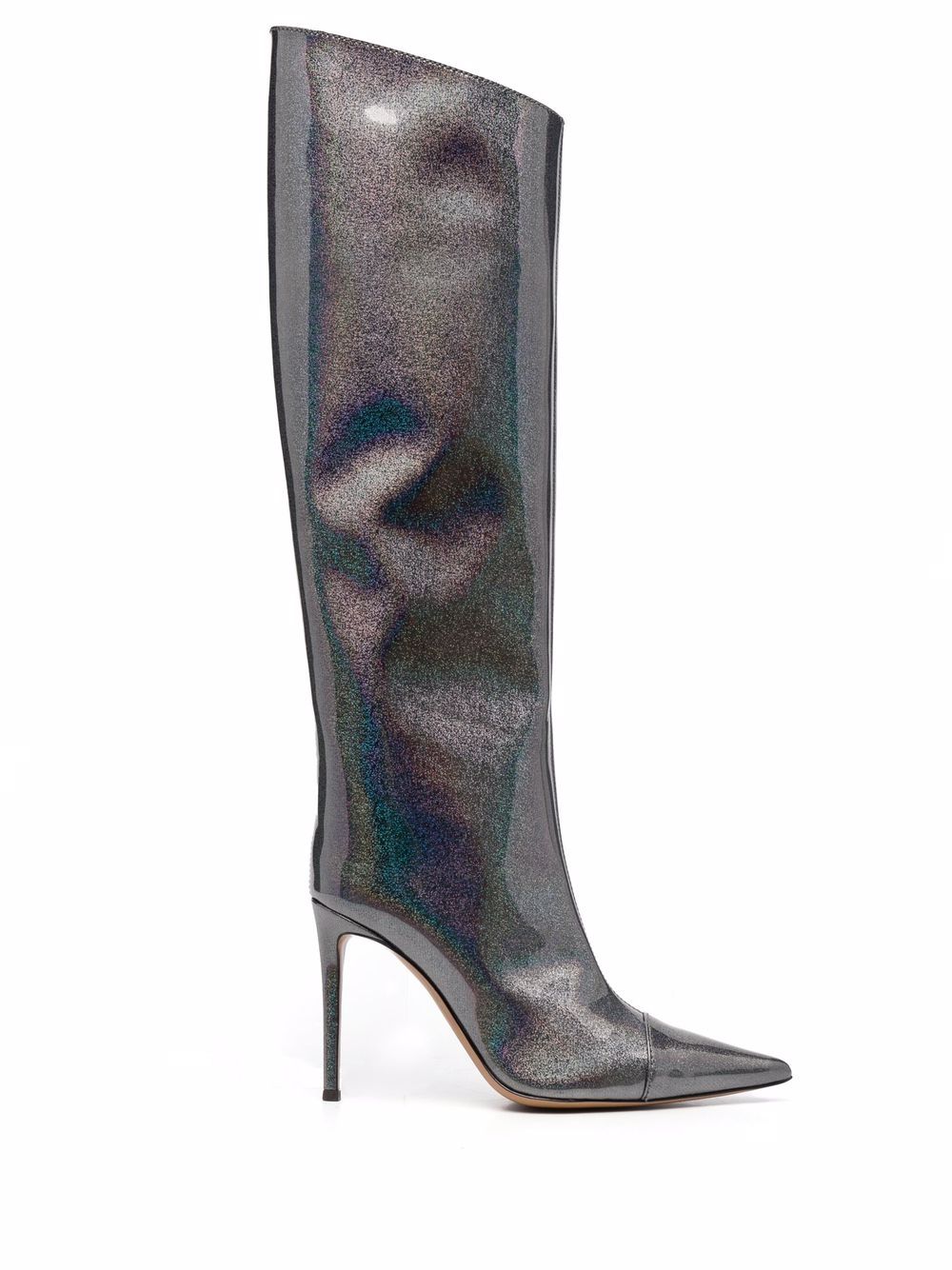 Alexandre Vauthier 虹彩效果高跟高筒靴 - 银色