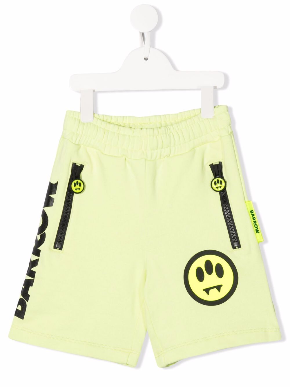 Barrow kids logo印花棉短裤 - 黄色