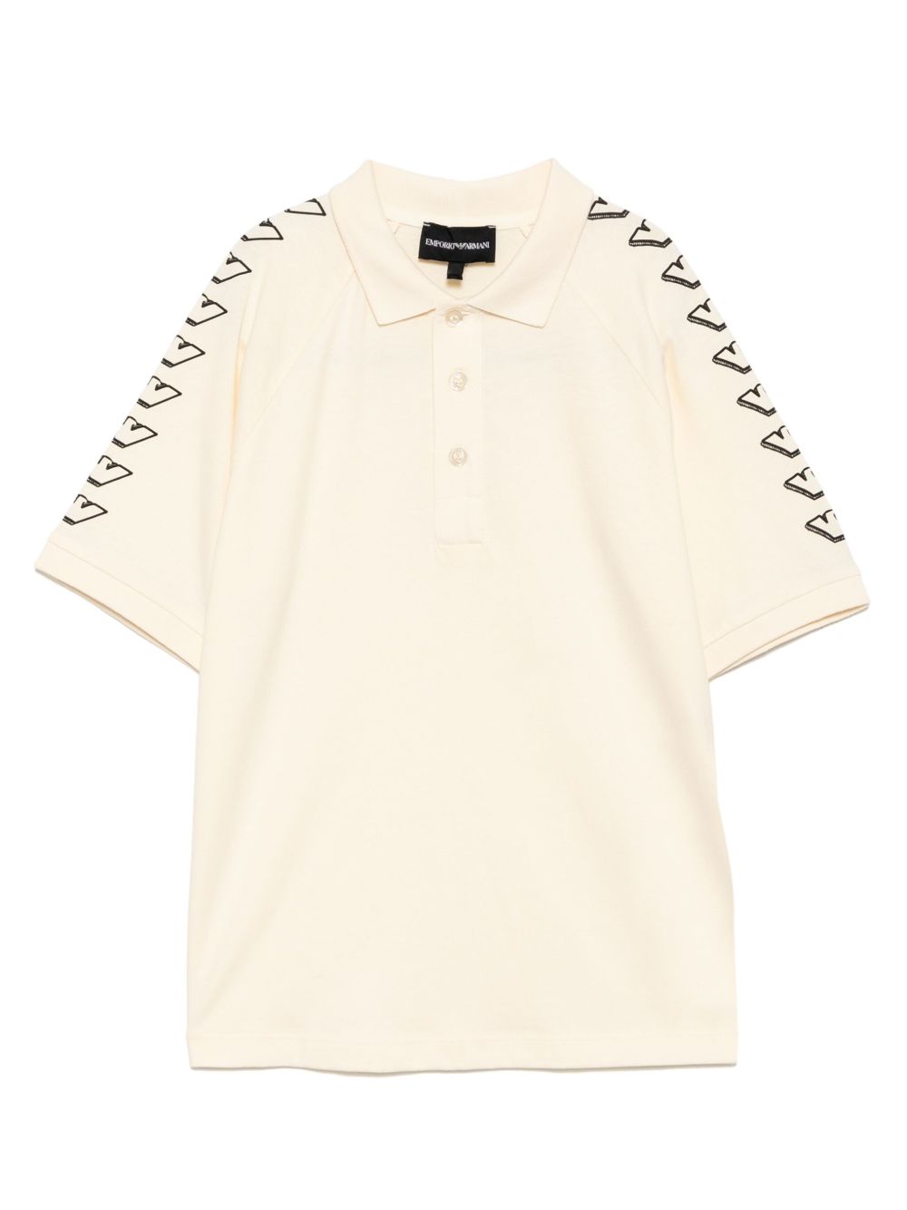 Emporio Armani Kids 老鹰图案印花polo衫 - 中性色