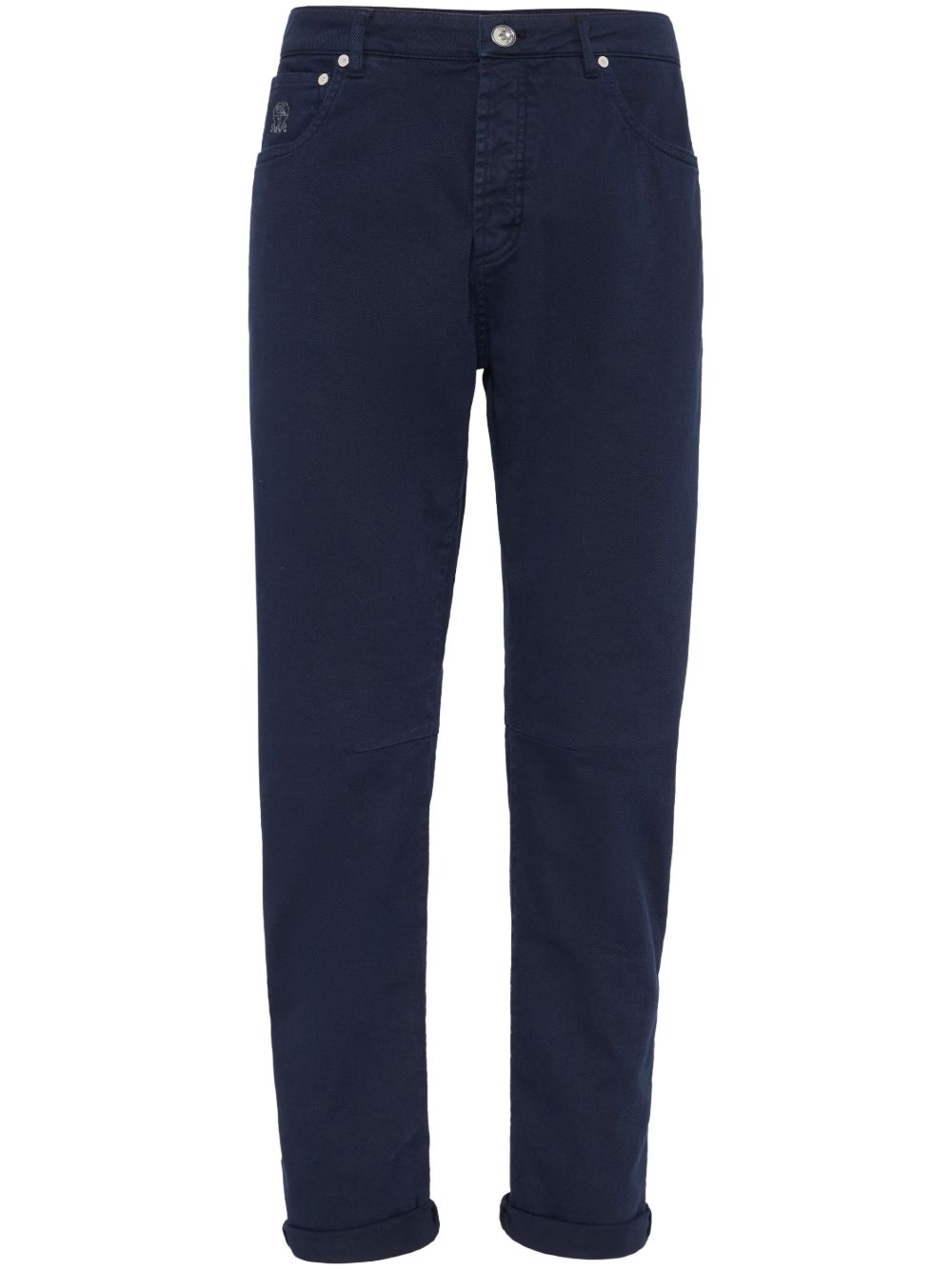 Brunello Cucinelli 直筒棉长裤 - 蓝色