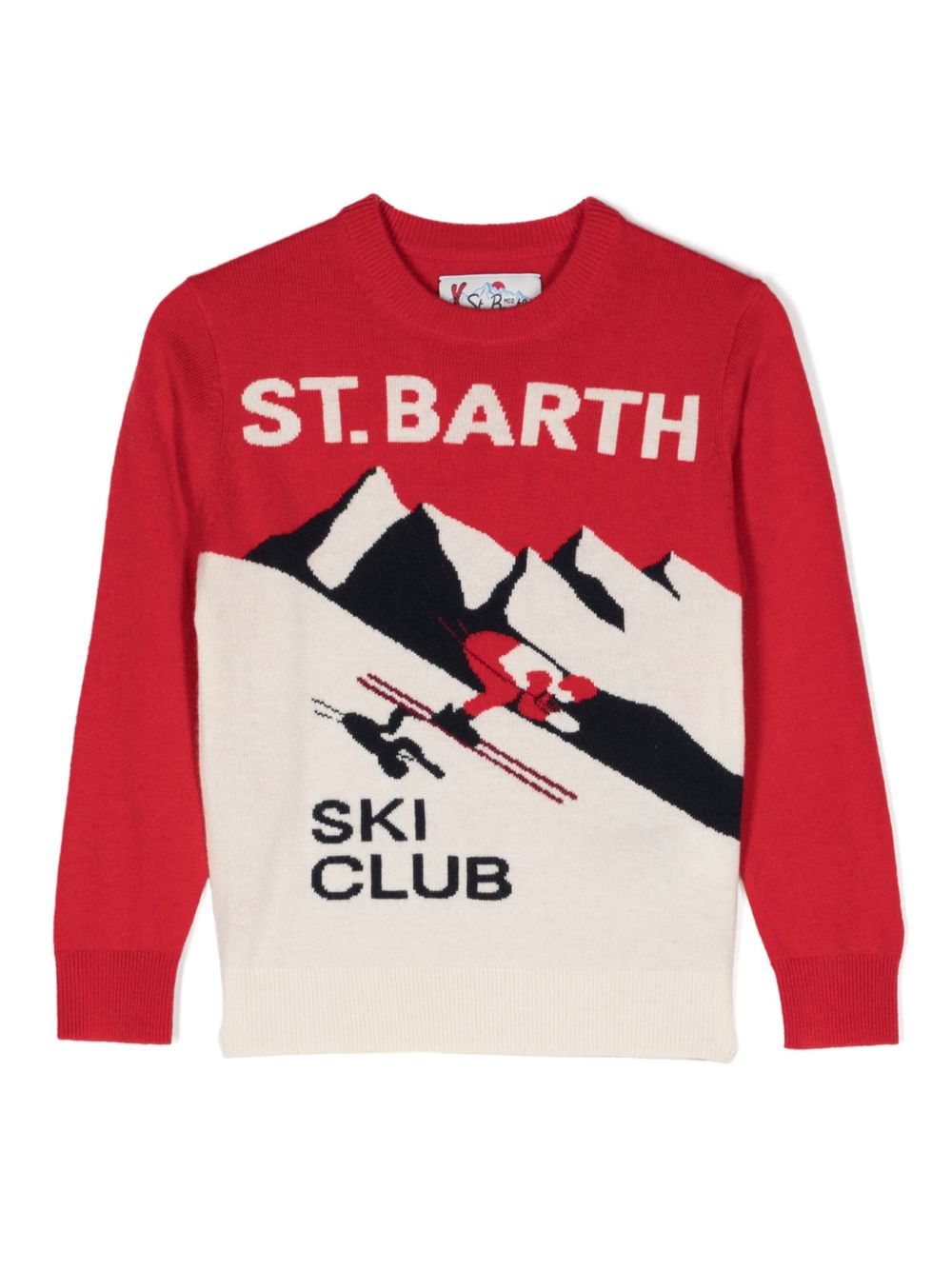 MC2 Saint Barth Poastcard 图案提花毛衣 - 红色