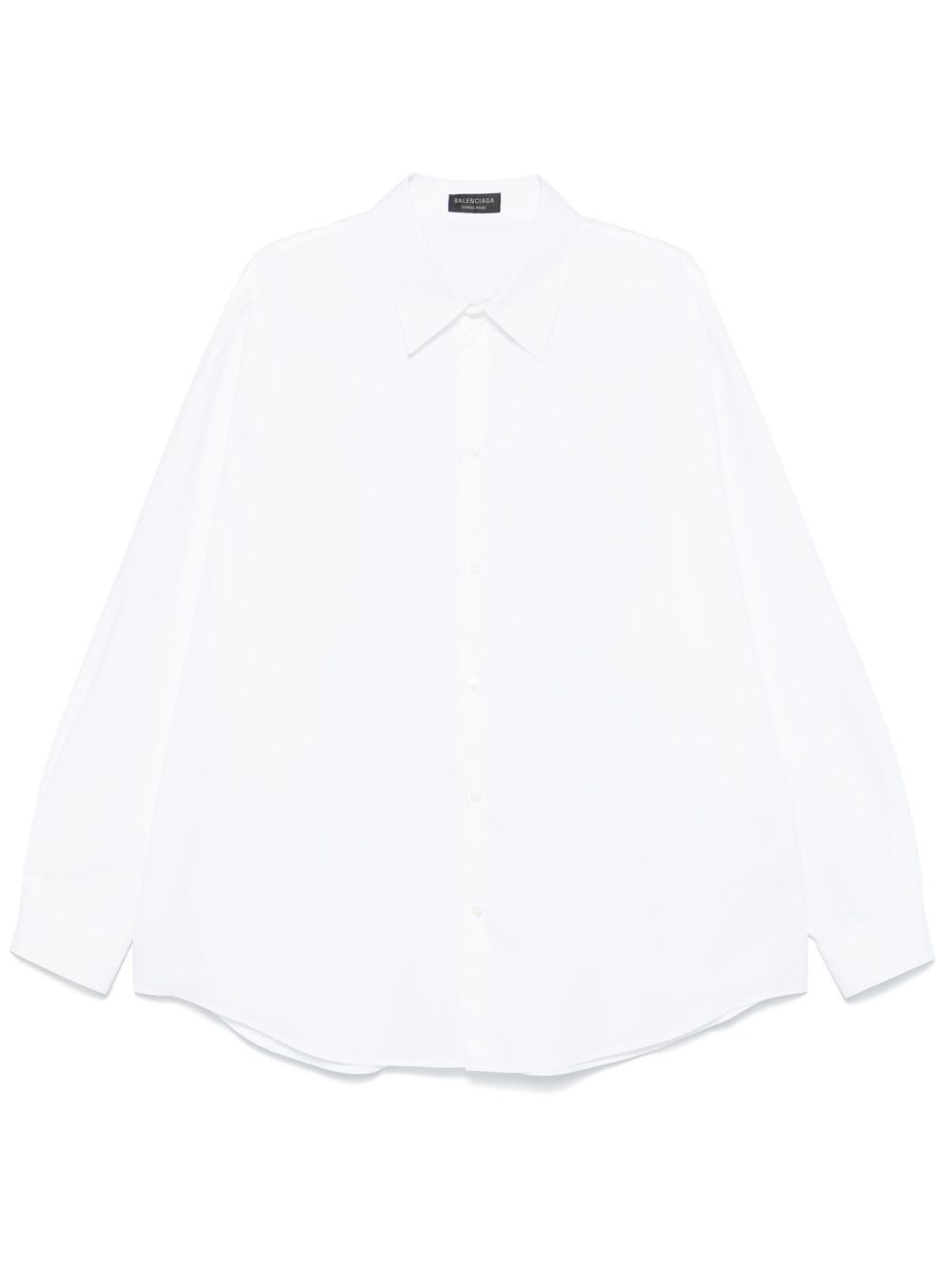 Balenciaga logo刺绣衬衫 - 白色