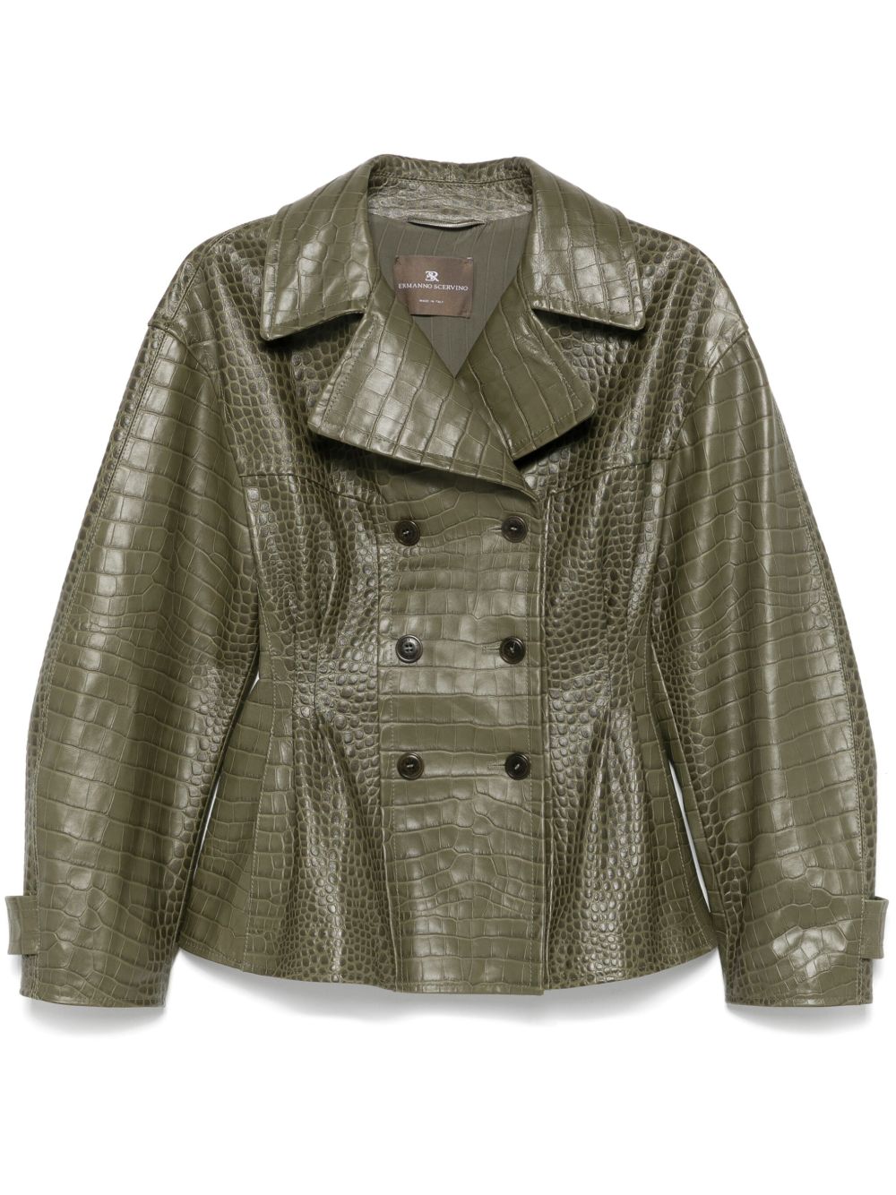 Ermanno Scervino 仿鳄鱼纹压纹夹克 - 绿色