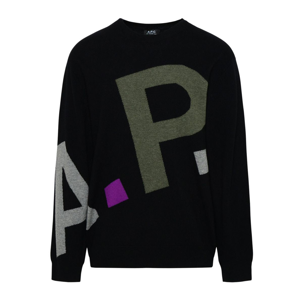 A. P.C. Pure Black Wool Sweater