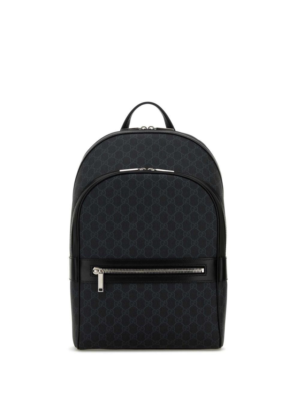 Gucci 经典logo图案帆布双肩包 - 灰色