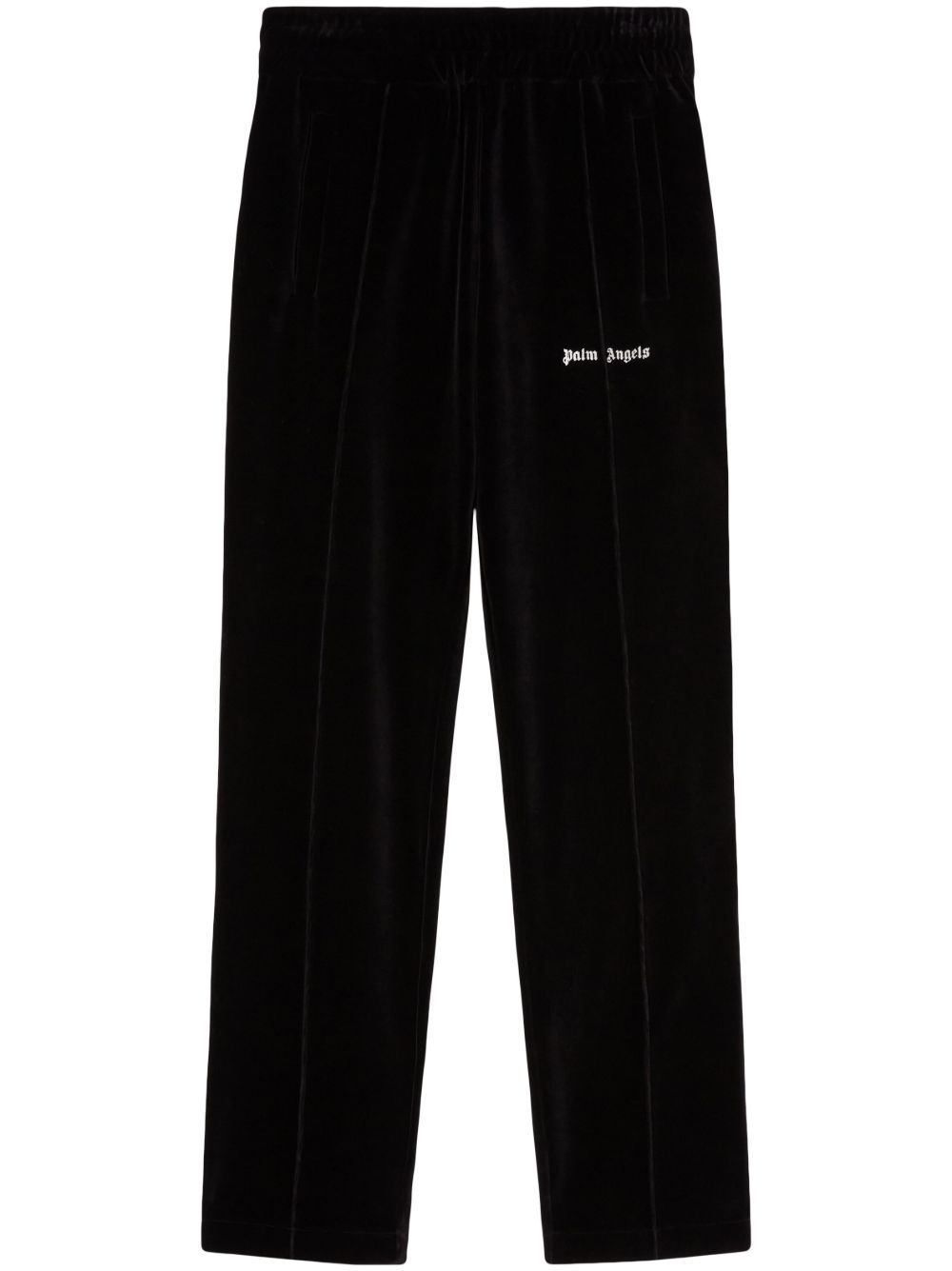 Palm Angels logo印花丝绒运动裤 - 黑色