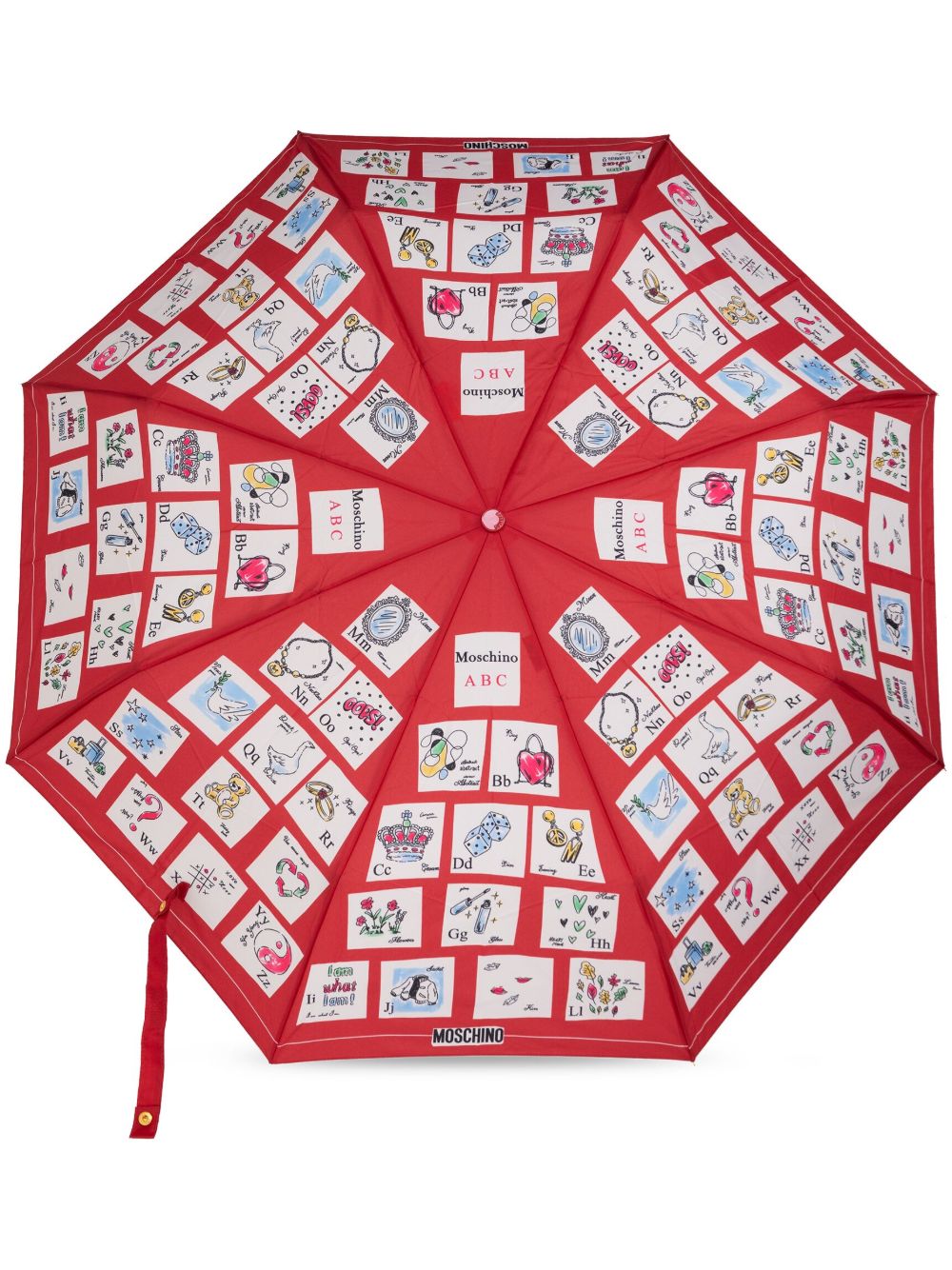 Moschino 字母印花雨伞 - 红色