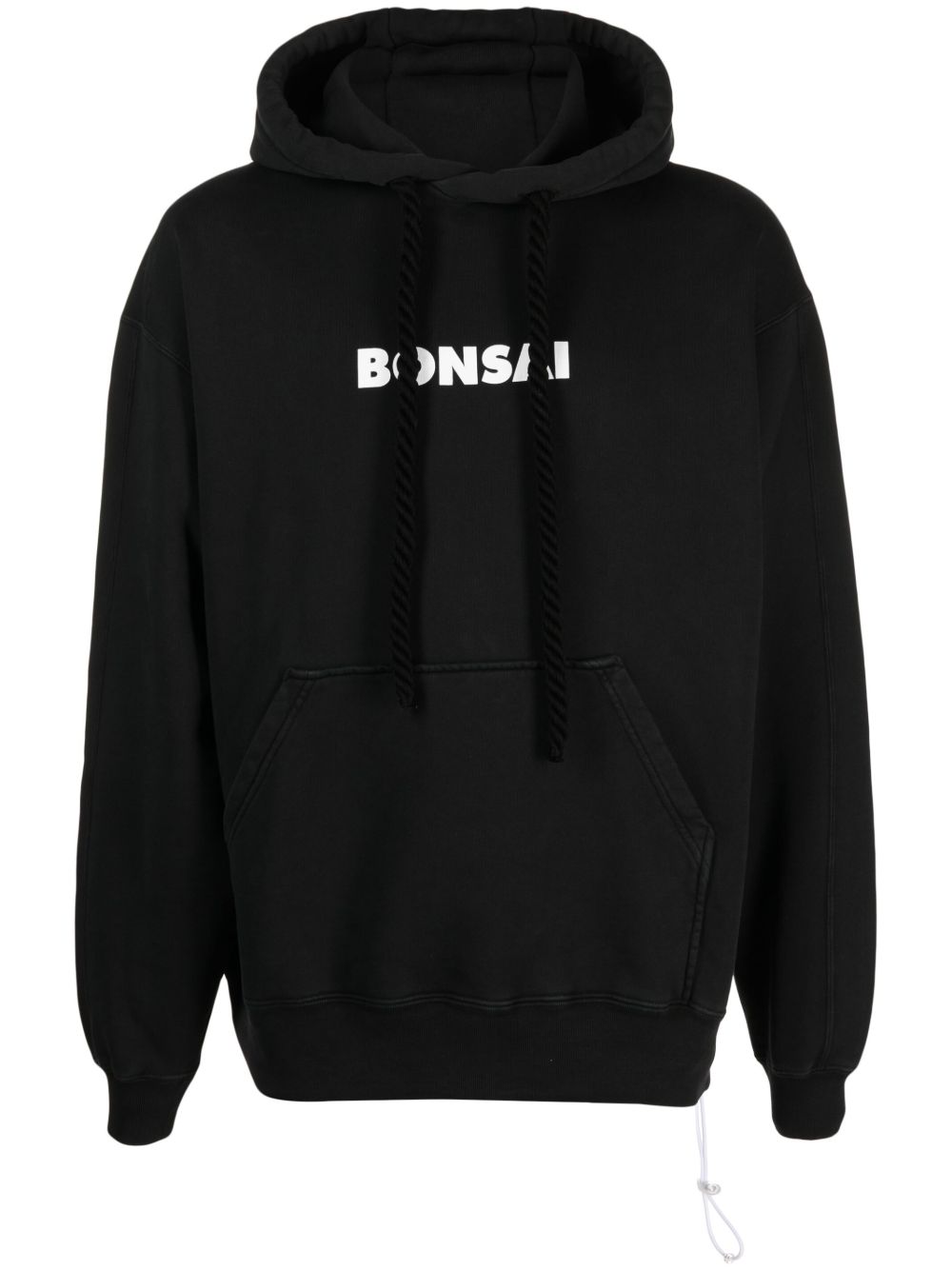 Bonsai logo印花棉连帽衫 - 黑色