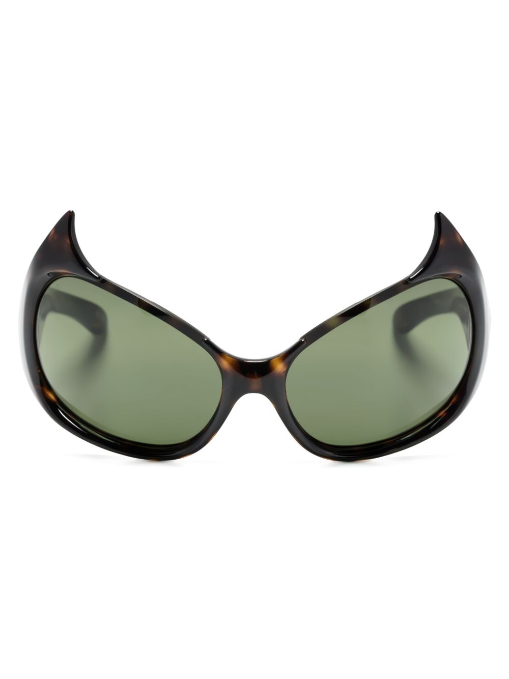 Balenciaga Eyewear Gotham Cat 玳瑁纹太阳眼镜 - 褐色