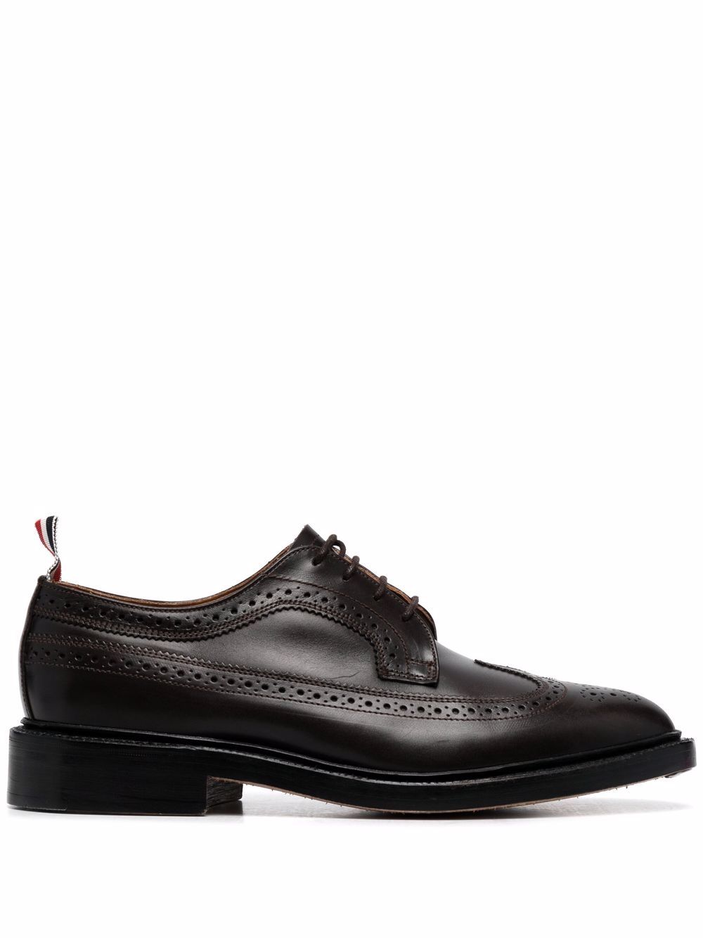 Thom Browne RWB 条纹标签布洛克鞋 - 黑色