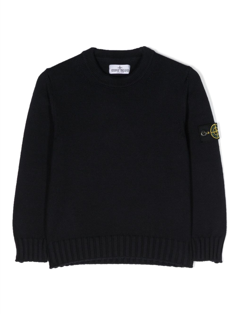 Stone Island Junior 罗盘贴花圆领毛衣 - 蓝色