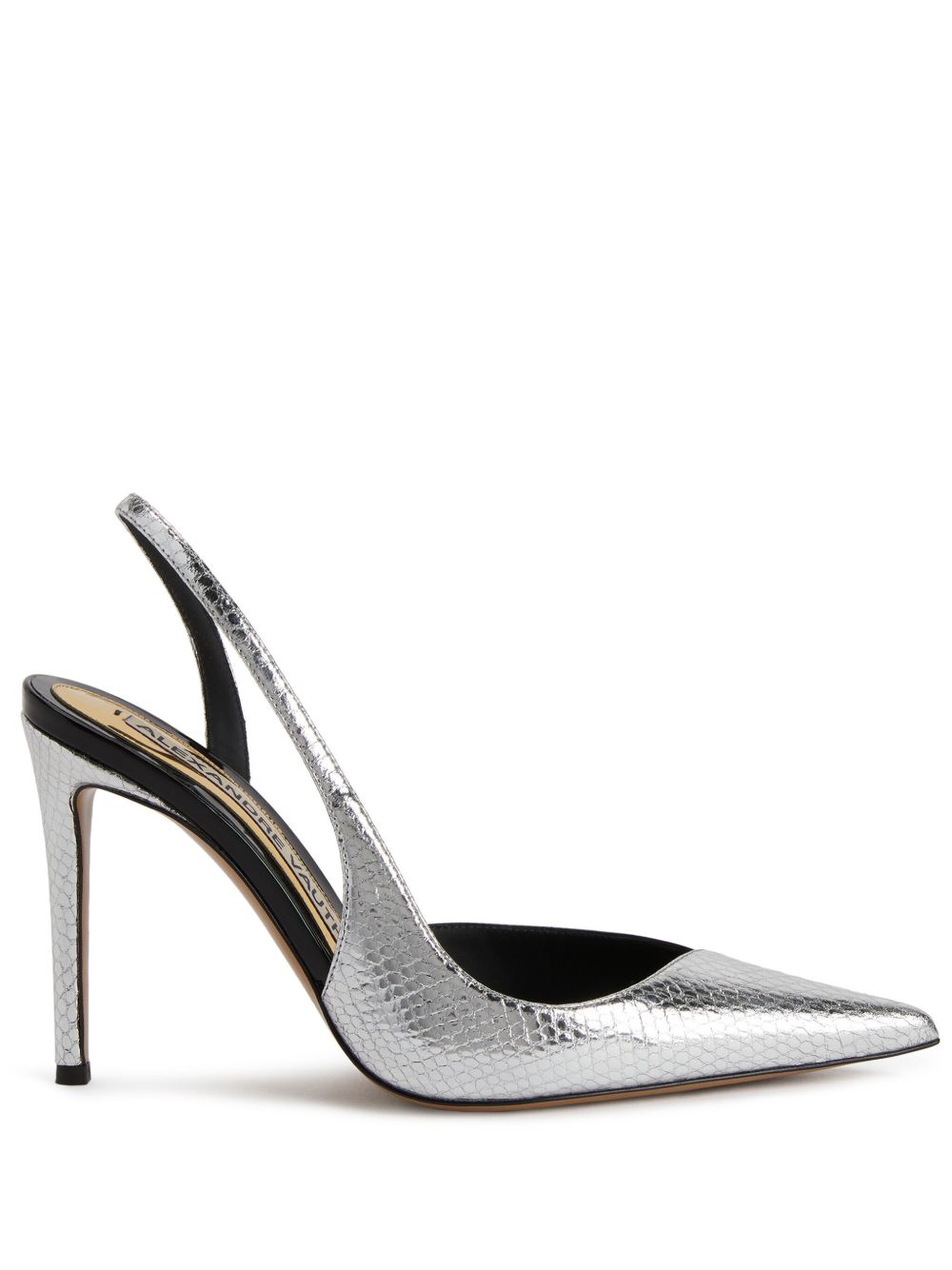 Alexandre Vauthier 仿蛇纹皮质高跟鞋 - 银色