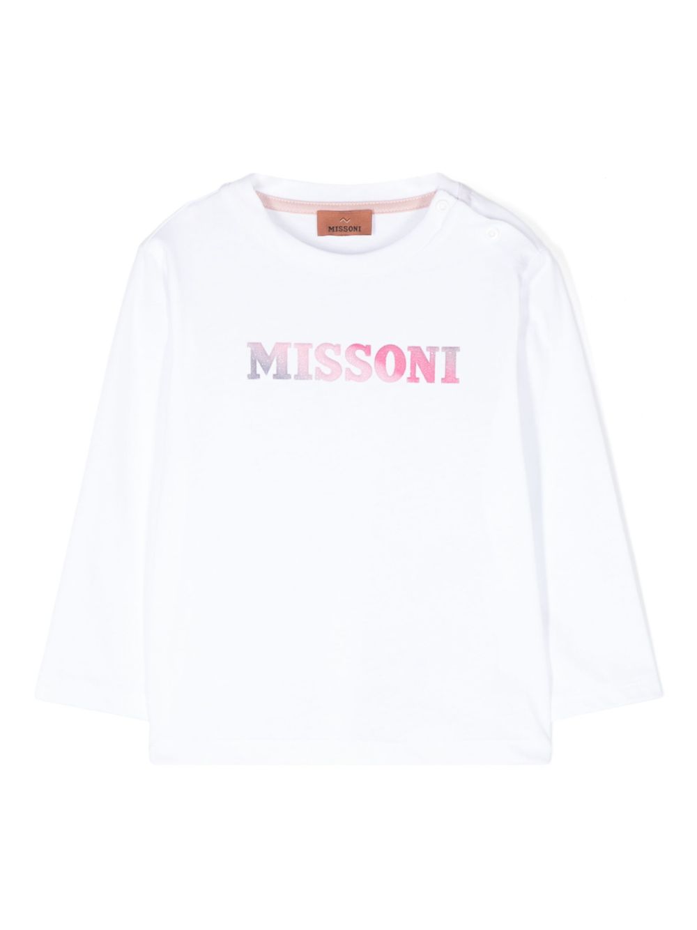 Missoni Kids logo贴花T恤 - 白色